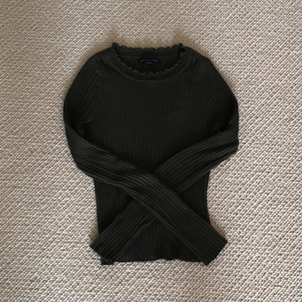 American Eagle Ribbed Green Sweater